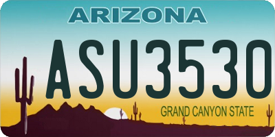 AZ license plate ASU3530