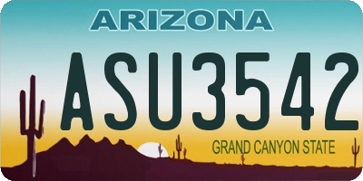 AZ license plate ASU3542