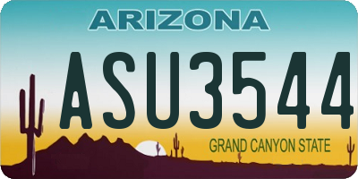AZ license plate ASU3544