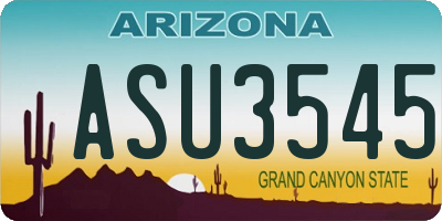 AZ license plate ASU3545