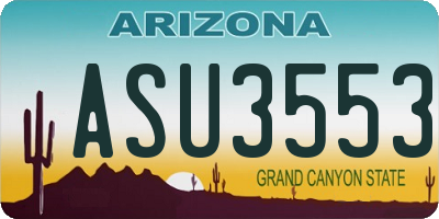 AZ license plate ASU3553