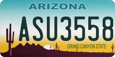 AZ license plate ASU3558