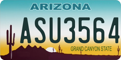 AZ license plate ASU3564