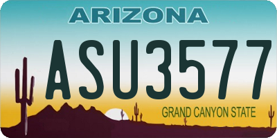 AZ license plate ASU3577