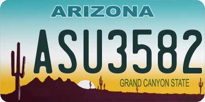 AZ license plate ASU3582