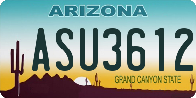 AZ license plate ASU3612