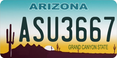 AZ license plate ASU3667