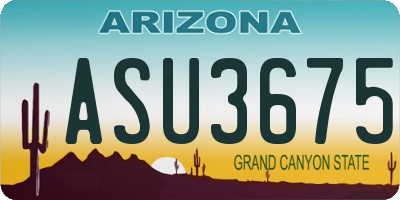 AZ license plate ASU3675