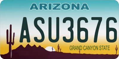 AZ license plate ASU3676