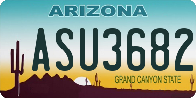 AZ license plate ASU3682