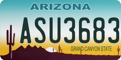 AZ license plate ASU3683