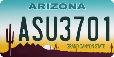 AZ license plate ASU3701