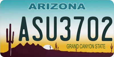 AZ license plate ASU3702