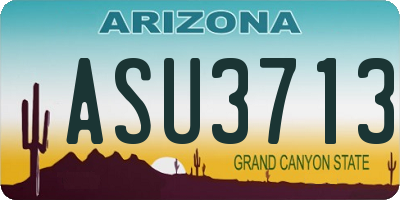 AZ license plate ASU3713