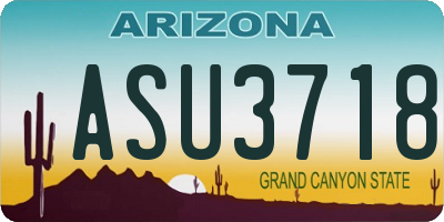 AZ license plate ASU3718