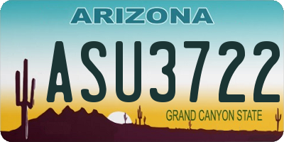 AZ license plate ASU3722