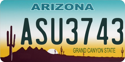 AZ license plate ASU3743