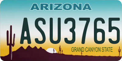 AZ license plate ASU3765