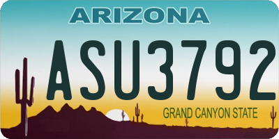 AZ license plate ASU3792