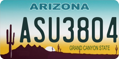 AZ license plate ASU3804