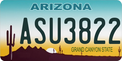 AZ license plate ASU3822