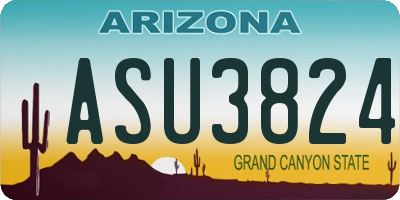 AZ license plate ASU3824