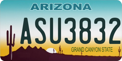 AZ license plate ASU3832