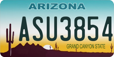 AZ license plate ASU3854