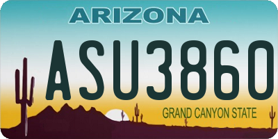 AZ license plate ASU3860