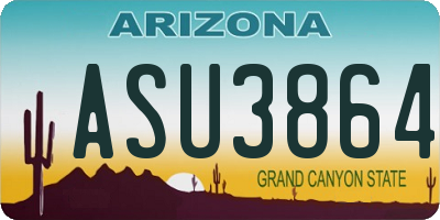 AZ license plate ASU3864
