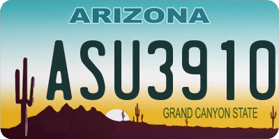 AZ license plate ASU3910