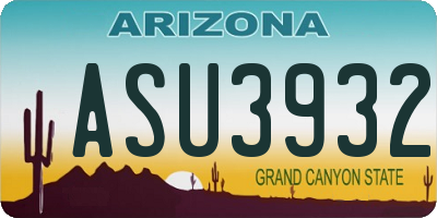 AZ license plate ASU3932