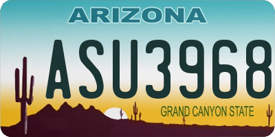AZ license plate ASU3968