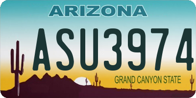 AZ license plate ASU3974
