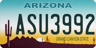 AZ license plate ASU3992