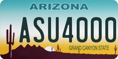 AZ license plate ASU4000