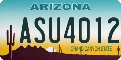 AZ license plate ASU4012