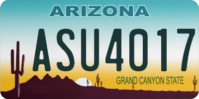 AZ license plate ASU4017