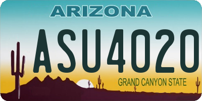 AZ license plate ASU4020