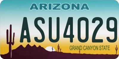 AZ license plate ASU4029