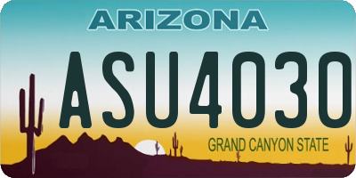 AZ license plate ASU4030