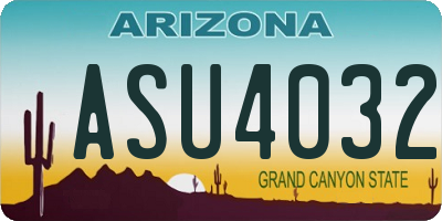 AZ license plate ASU4032