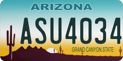 AZ license plate ASU4034