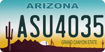 AZ license plate ASU4035