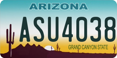 AZ license plate ASU4038