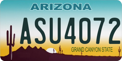 AZ license plate ASU4072