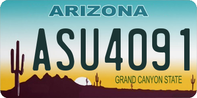 AZ license plate ASU4091