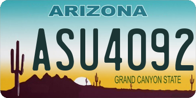 AZ license plate ASU4092
