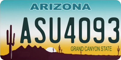 AZ license plate ASU4093
