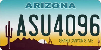 AZ license plate ASU4096